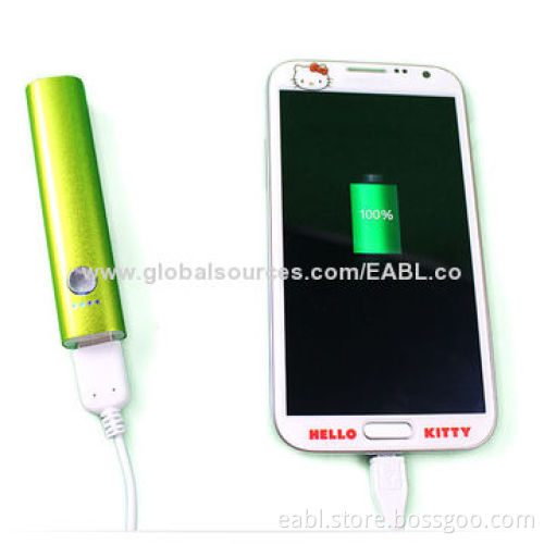 2,600mAh Power Banks/Portable Battery Chargers for iPhone, Samsung, iPad, Tablet PCs, LED Indicator